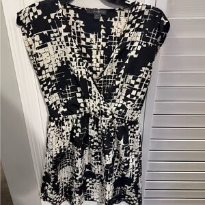 Black and White Abstract Print Dress